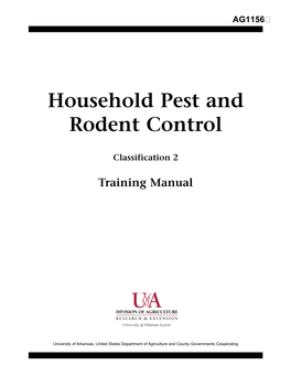 Household Pest and Rodent Control Classification 2 Training Manual AG1156