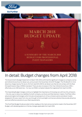 In Detail: Budget Changes from April 2018