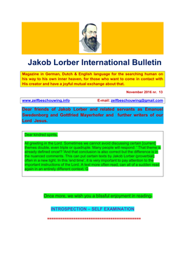 Jakob Lorber International Bulletin