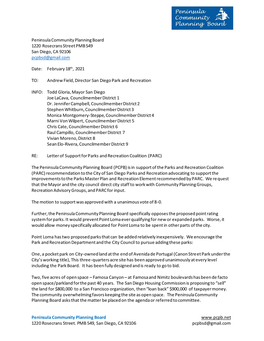 Draft PCPB Letter of Support for PARC
