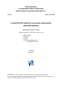 A Hybrid FETI-DP Method for Non-Smooth Random Partial Differential Equations