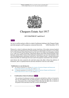 Chequers Estate Act 1917