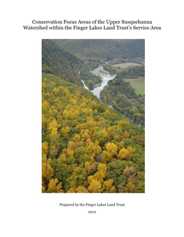 Conservation Focus Areas of the Upper Susquehanna Watershed Within the Finger Lakes Land Trust’S Service Area