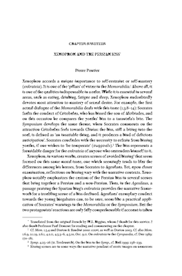 XENOPHON and the PERSIAN KISS* Pierre Pontier Xenophon Accords a Unique Importance to Self-Restraint Or Self-Mastery (Enkrateia)