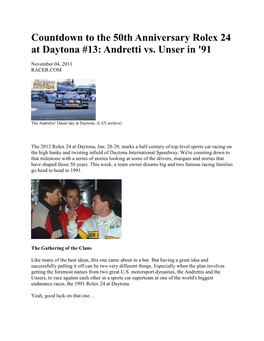 Countdown to the 50Th Anniversary Rolex 24 at Daytona #13: Andretti Vs