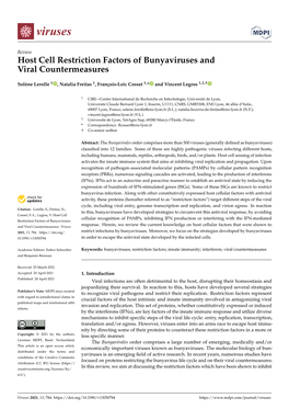 Host Cell Restriction Factors of Bunyaviruses and Viral Countermeasures