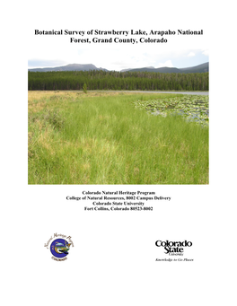 Botanical Survey of Strawberry Lake, Arapaho National Forest, Grand County, Colorado