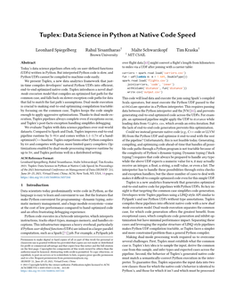 Tuplex: Data Science in Python at Native Code Speed