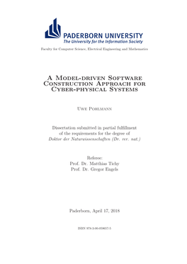 A Model-Driven Software Construction Approach for Cyber-Physical Systems