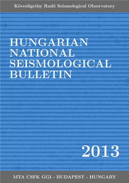 Hungarian National Seismological Bulletin