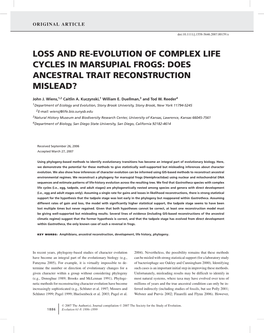 Loss and Re-Evolution of Complex Life Cycles in Marsupial Frogs: Does Ancestral Trait Reconstruction Mislead?