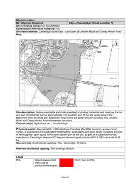 Site Information Development Sequence Edge of Cambridge