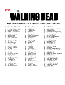 Topps the Walking Dead Road to Alexandria Trading Cards - Base Cards