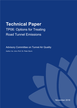 Technical Paper TP06: Options for Treating Road Tunnel Emissions