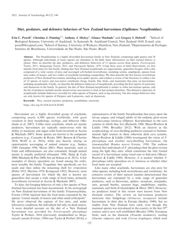 Diet, Predators, and Defensive Behaviors of New Zealand Harvestmen (Opiliones: Neopilionidae)