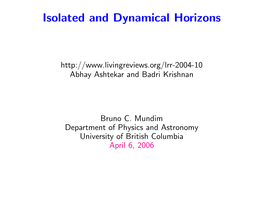 Isolated and Dynamical Horizons