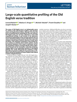 Large-Scale Quantitative Profiling of the Old English Verse Tradition