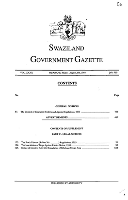 Swaziland Government Gazette