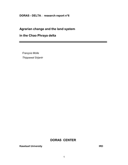 Agrarian Change and the Land System in the Chao Phraya Delta DORAS