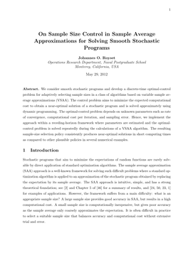 On Sample Size Control in Sample Average Approximations for Solving Smooth Stochastic Programs