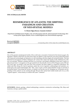 Reemergence of Atlantis: the Shifting Paradigm and Creation of Neo-Spatial Models