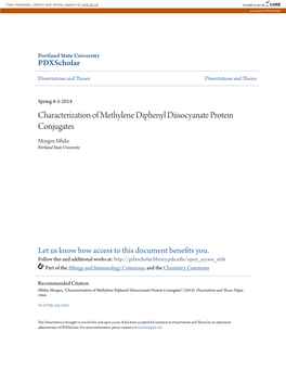 Characterization of Methylene Diphenyl Diisocyanate Protein Conjugates