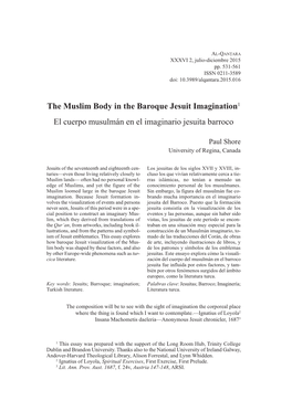 The Muslim Body in the Baroque Jesuit Imagination1 El Cuerpo Musulmán En El Imaginario Jesuita Barroco