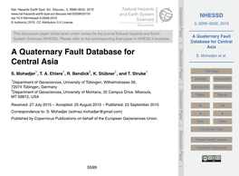 A Quaternary Fault Database for Central Asia