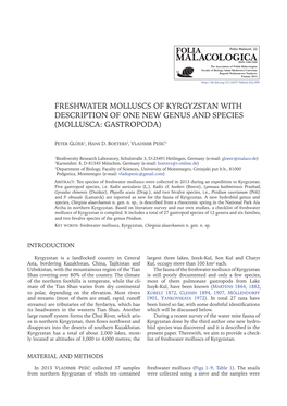 Freshwater Molluscs of Kyrgyzstan with Description of One New Genus and Species (Mollusca: Gastropoda)