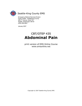 Abdominal Pain