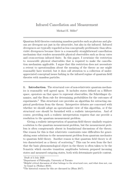 Infrared Cancellation and Measurement Michael E