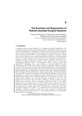 The Evolution and Ergonomics of Robotic-Assisted Surgical Systems
