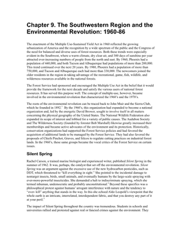 Chapter 9. the Southwestern Region and the Environmental Revolution: 1960-86