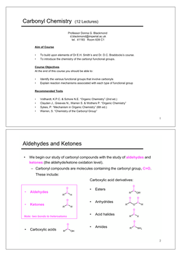 Aldehydes and Ketones