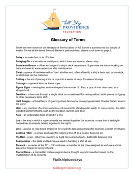 Glossary of Terms–Updated!