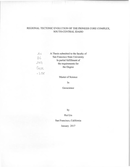 Regional Tectonic Evolution of the Pioneer Core Complex, South-Central Idaho