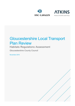 Gloucestershire Local Transport Plan Review Habitats Regulations Assessment Gloucestershire County Council