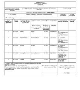 (CHAPTER V , PARA 25) FORM 11A Designated Location Identity