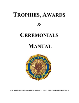 Trophies, Awards Ceremonials Manual