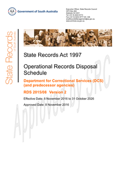 Department for Correctional Services (DCS) RDS 2015/08 V2