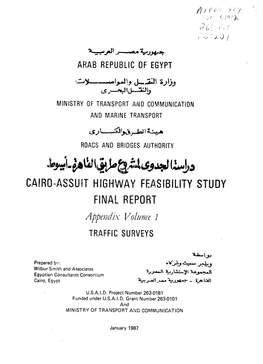 CAIRO-ASSUIT HIGHWAY FEASIBILITY STUDY FINAL REPORT Appendiv Volume 1 TRAFFIC SURVEYS