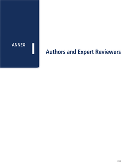 ANNEX I Authors and Expert Reviewers
