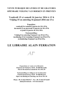 Le Libraire Alain Ferraton