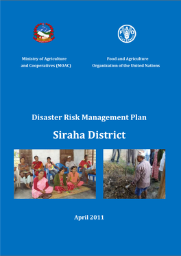 District Disaster Risk Management Plan for Siraha District