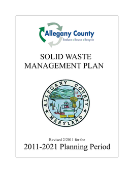 Solid Waste Management Plan 2011-2021 Planning Period