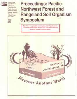 Pacific Northwest Forest and Rangeland Soil Organism Symposium