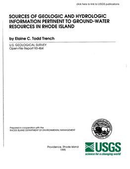 Information Pertinentto Ground-Water Resourcesin Rhode Island