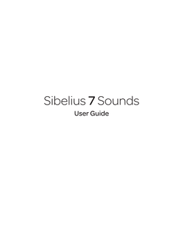 Sibelius 7 Sounds User Guide Edition 3 April 2012