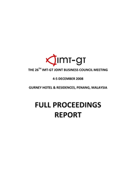 Full Proceedings Report