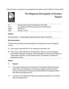 Transportation System Discussion Paper, File D12-01